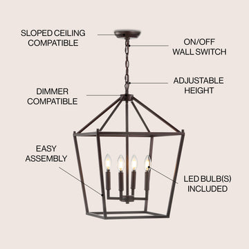 Pagoda Lantern Metal LED Pendant